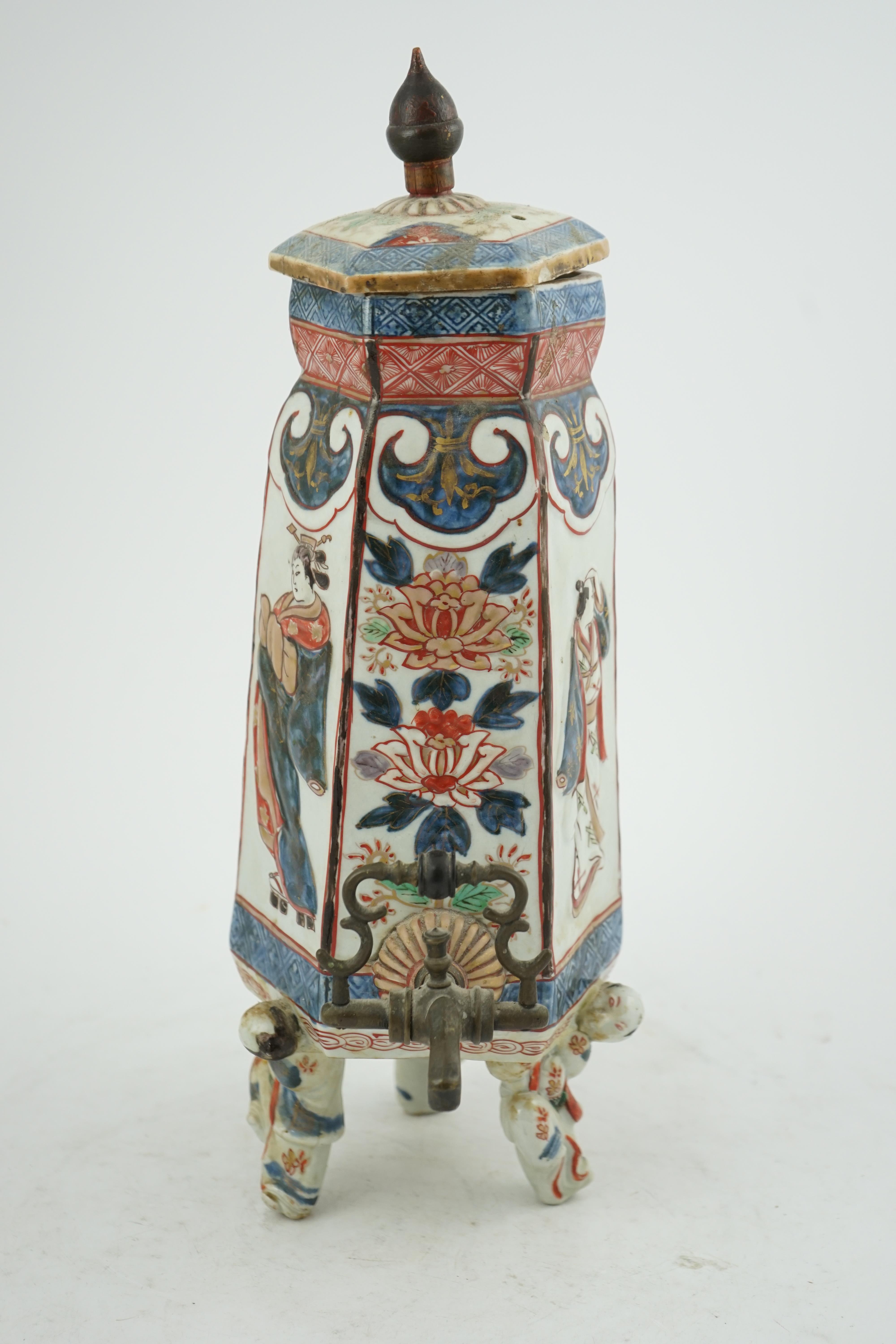 A Japanese Imari style coffee pot, Hizen ware, c.1700-1730